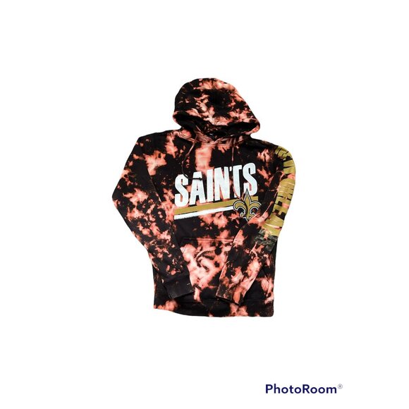Acid Wash New Orleans Saints Hoodie, Adult Mens Small, Reworked apparel, NFL foo - Picture 1 of 1